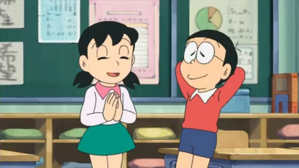 hd wallpaper profile nobita shizuka